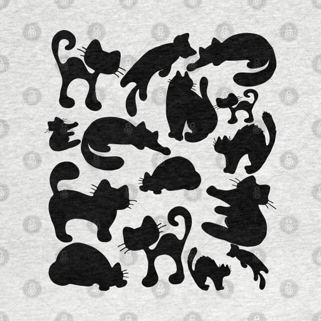 Black Cat Silhouette Pattern by Studio Hues